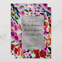 色ポップ・アートの水はっきりした色の花のブライダルシャワー