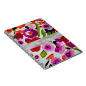 色ポップ・アートの水はっきりした色の花 ノートブック (右側)