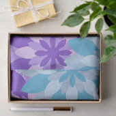 色ポップ・アートの紫と青の花とマンダラ 薄葉紙 (ギフト)