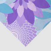 色ポップ・アートの紫と青の花とマンダラ 薄葉紙 (詳細)