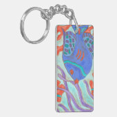 色ポップ・アートの魚 キーホルダー (正面左)