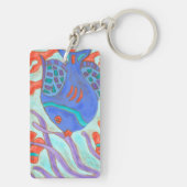 色ポップ・アートの魚 キーホルダー (裏面)