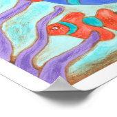 色ポップ・アートの魚 ポスター (角)