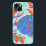色ポップ・アートの魚 iPhone 13ケース<br><div class="desc">この絵画Nancy Slocumによる海の下の美しい水の生活をキャプチャ。青い海。この写真はリビングルームやキッズルームに色を加える。</div>