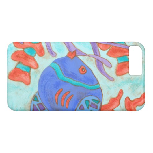 色ポップ・アートの魚 Case-Mate iPhoneケース (裏面(横))