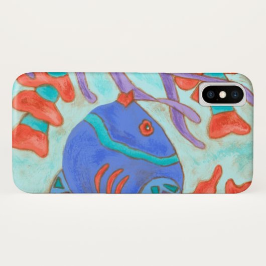 色ポップ・アートの魚 Case-Mate iPhoneケース (裏面(横))