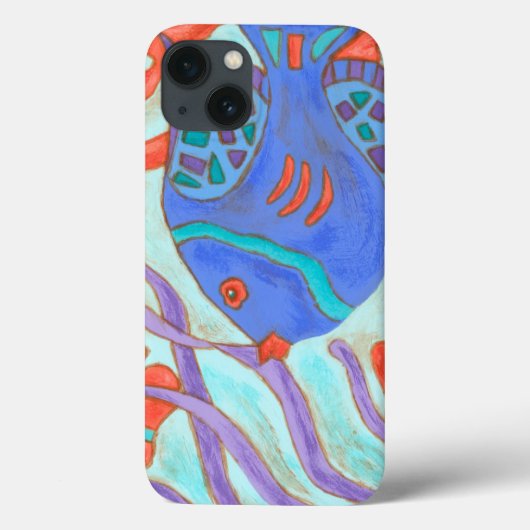 色ポップ・アートの魚 Case-Mate iPhoneケース (裏面)
