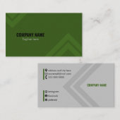 色ミニマルお洒落と正方形の線 名刺 (正面/裏面)