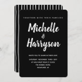 色ミニマル |全黒 |結婚式招待状 招待状 (正面/裏面)