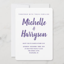 色ミニマル |紫外線 |結婚式招待状