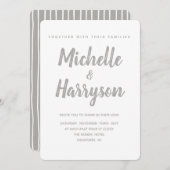 色ミニマル |薄い灰色 |結婚式招待状 招待状 (正面/裏面)