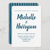 色ミニマル |青 |結婚式招待状 招待状 (正面/裏面)