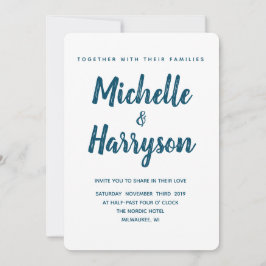 色ミニマル |青 |結婚式招待状 招待状