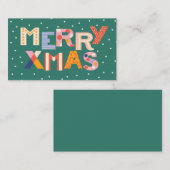 色モダンのポップ・アートのメリークリスマス ノートカード (正面/裏面)