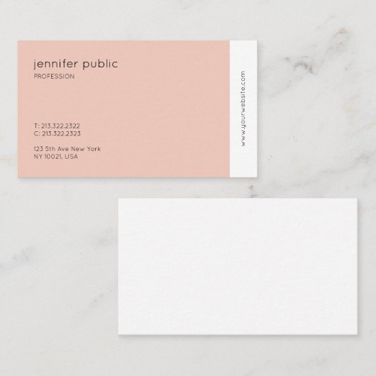 色モダンエレガントプロフェッショナルかわいらし標準 名刺 (正面/裏面)