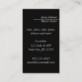 色モダンカスタム美容師鋏 名刺 (裏面)