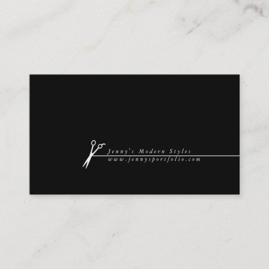 色モダンカスタム美容師鋏 名刺 (正面)