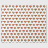 色モダンハート白 ラッピングペーパー (フラット)