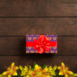 色モダンハート紫 ラッピングペーパー