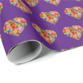 色モダンハート紫 ラッピングペーパー (ロールコーナー)