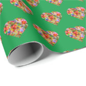 色モダンハート緑 ラッピングペーパー (ロールコーナー)