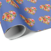 色モダンハート青 ラッピングペーパー (ロールコーナー)