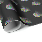 色モダンハート黒模様包紙 ラッピングペーパー (ロールコーナー)