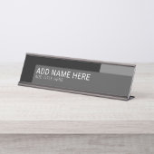 色モダンブロックのエグゼク縁どティブ名のタイトル デスクネームプレート (正面)