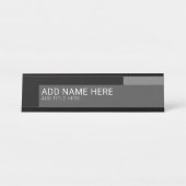 色モダンブロックのエグゼク縁どティブ名のタイトル デスクネームプレート (正面)