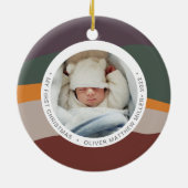 色モダンブロックの初めてのクリスマスカラフル セラミックオーナメント (裏面)