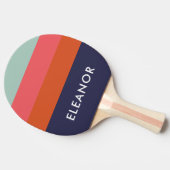 色モダンブロック幅ストライプパーソナライズされた 卓球ラケット (横)