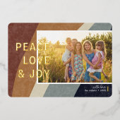 色モダンブロック自然写真水平金ゴールド 箔シーズンカード (正面)