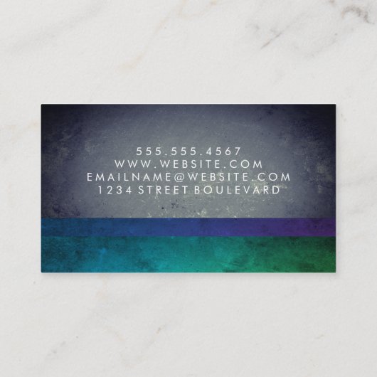 色モダンブロック 名刺 (裏面)