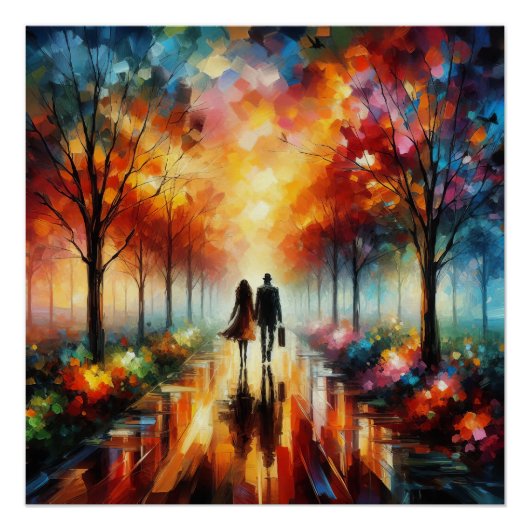 色モダン付きロマ鮮やかンス ポスター (正面)