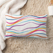 色モダン付き波のパターン ランバークッション (ブランケット)