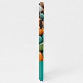 色モダン付き石小石モノグラムMティール（緑がかった色） iPhoneケース (右側)