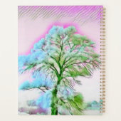 色モダン付き雪の木のノートの水色 プランナー手帳 (裏面)
