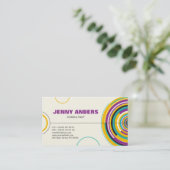 色モダン円シェイプ抽象芸術プロフェッショナル 名刺 (スタンド正面)