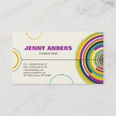 色モダン円シェイプ抽象芸術プロフェッショナル 名刺 (正面)