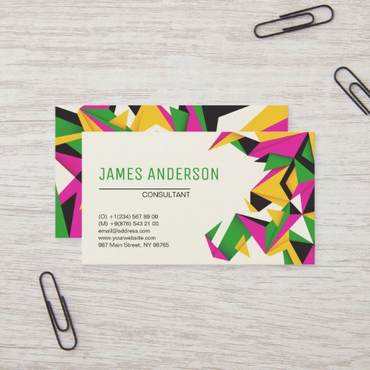 色モダン抽象芸術プロフェッショナル 名刺 (正面/裏面インサイチュ)