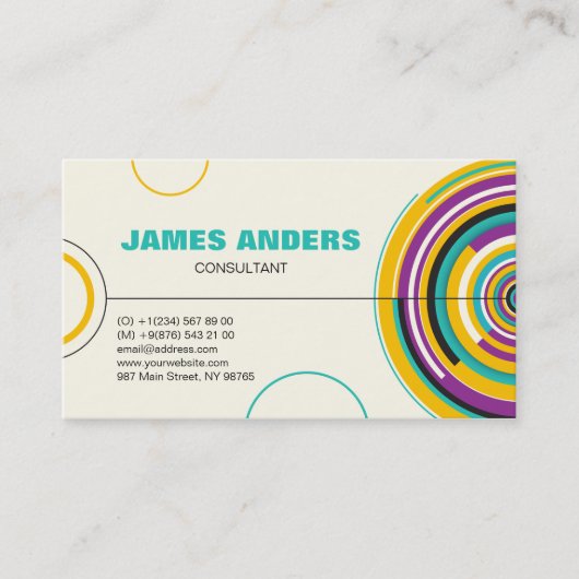 色モダン抽象芸術プロフェッショナル 名刺 (正面)