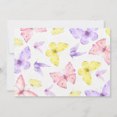 色モダン数々ののフォトバタフライ1歳の誕生日 招待状 (裏面)