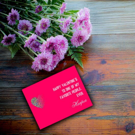 色モダン色ハートピンク好きなお葉書 シーズンポストカード