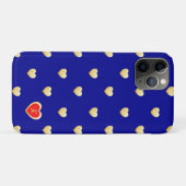 色モノグラムの王室のの青の金ゴールド無地のハート Case-Mate iPhoneケース (裏面(横))