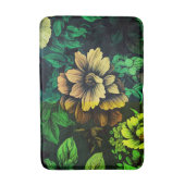 色ユニークヴィンテージフローラプリント バスマット (正面縦)