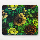 色ユニークヴィンテージフローラプリント マウスパッド (正面)