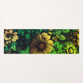 色ユニークヴィンテージフローラプリント ヨガマット (正面(横))