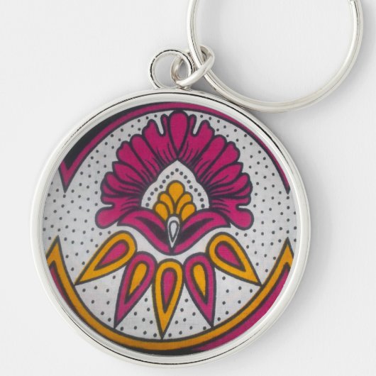 色レトロカッコいいヴィンテージアフリ伝統的カ風 キーホルダー (正面)
