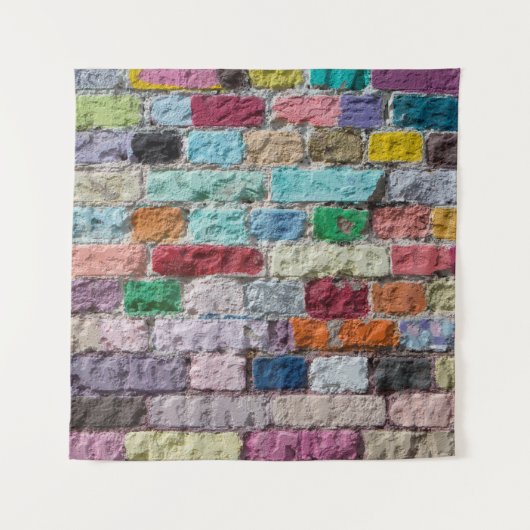 色レンガの壁絵を描テクスチャの背景 タペストリー (正面)
