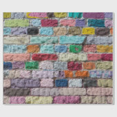 色レンガの壁絵を描テクスチャの背景 ラッピングペーパー (フラット)